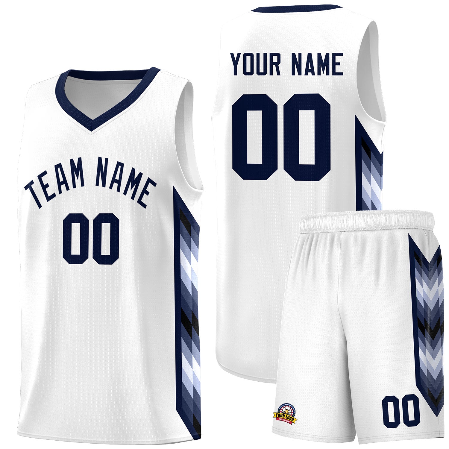 Custom White Mosaic Gradient Fashion Sports Uniform Basketball Jersey|KXKSHOP