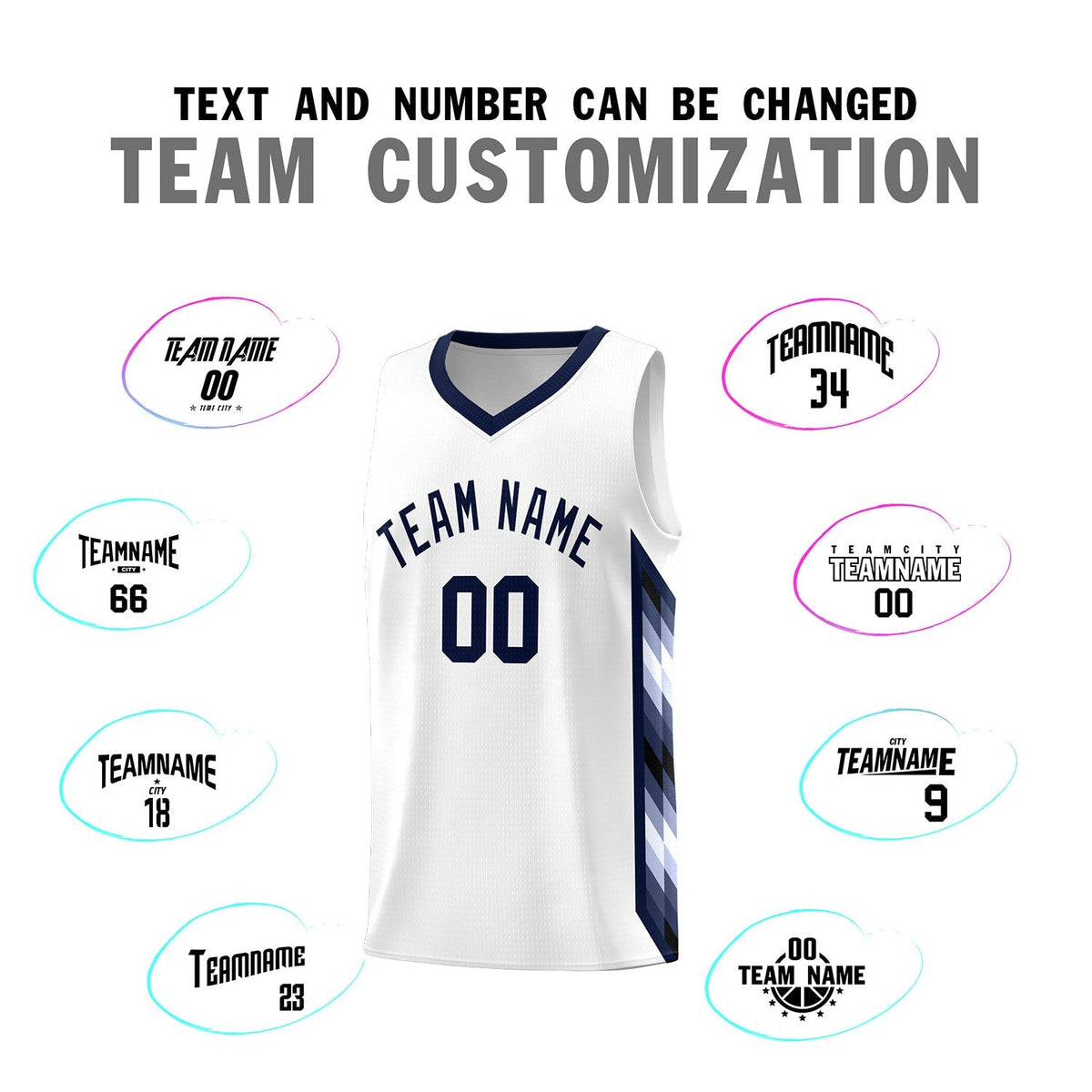 Custom White Mosaic Gradient Fashion Sports Uniform Basketball Jersey|KXKSHOP
