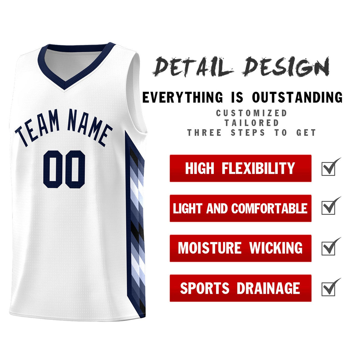 Custom White Mosaic Gradient Fashion Sports Uniform Basketball Jersey|KXKSHOP