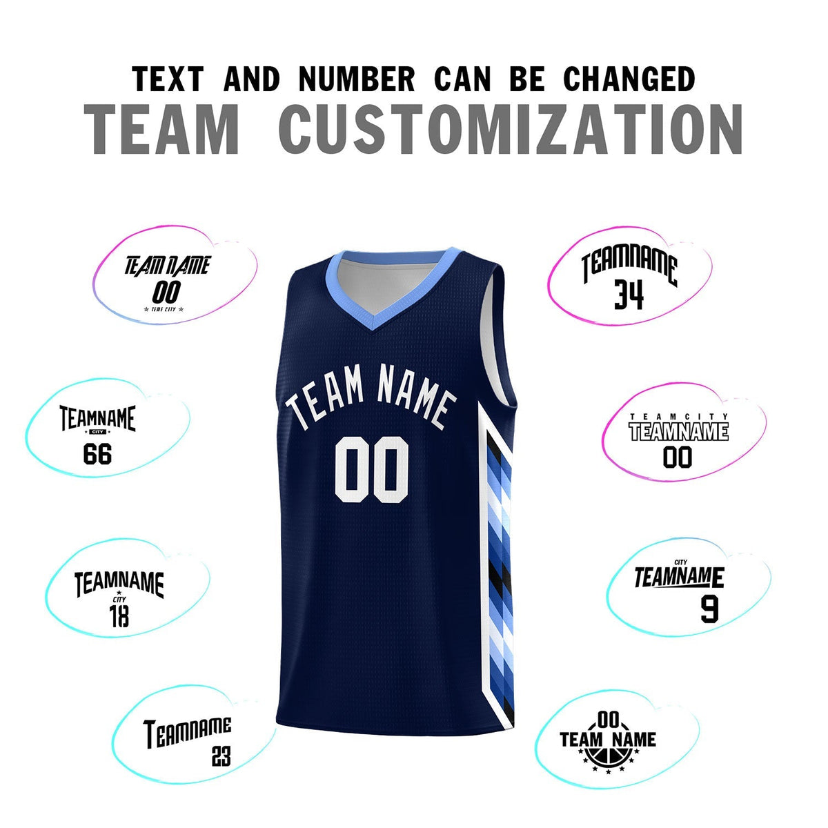 Custom Navy Mosaic Gradient Fashion Sports Uniform Basketball Jersey|KXKSHOP
