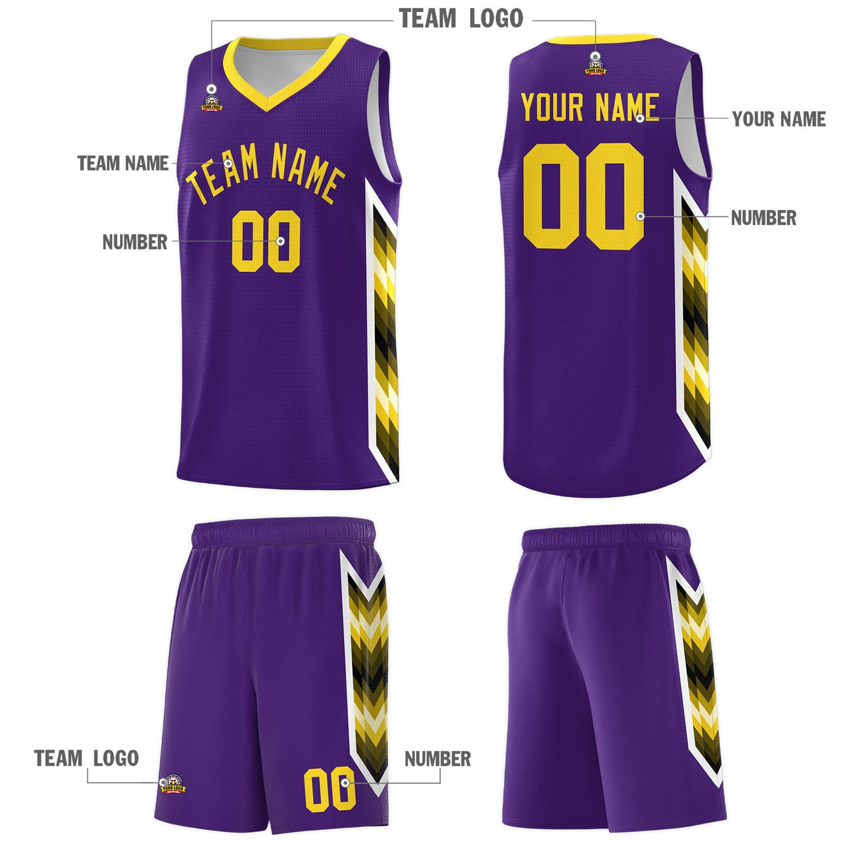 Custom Purple Mosaic Gradient Fashion Sports Uniform Basketball Jersey|KXKSHOP