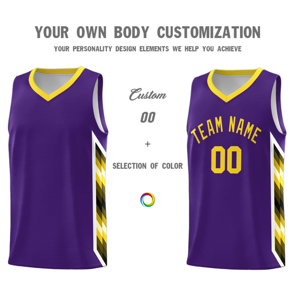 Custom Purple Mosaic Gradient Fashion Sports Uniform Basketball Jersey|KXKSHOP