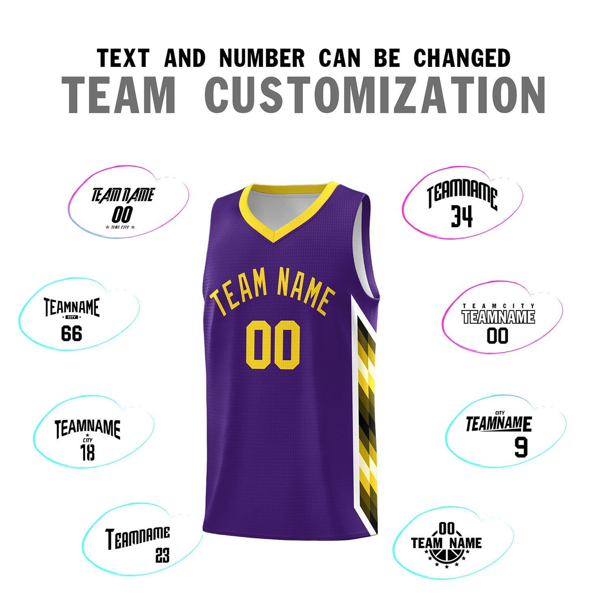 Custom Purple Mosaic Gradient Fashion Sports Uniform Basketball Jersey|KXKSHOP
