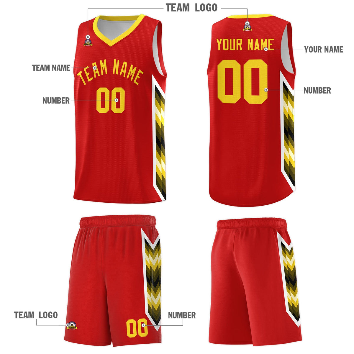 Custom Red Mosaic Gradient Fashion Sports Uniform Basketball Jersey|KXKSHOP