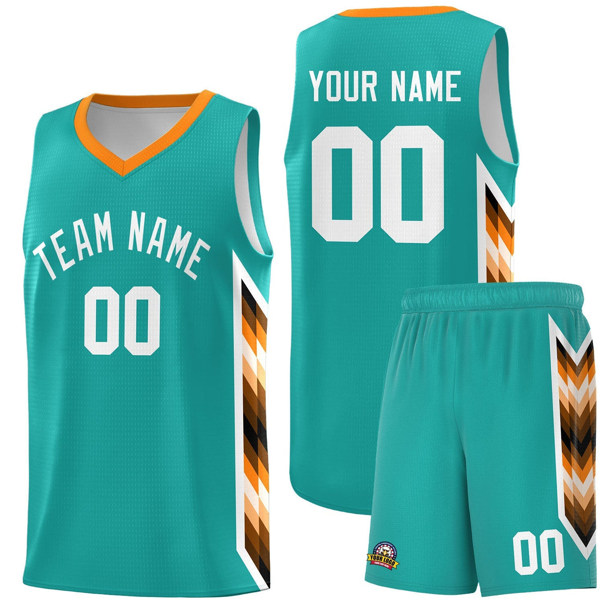 Custom Aqua Mosaic Gradient Fashion Sports Uniform Basketball Jersey|KXKSHOP