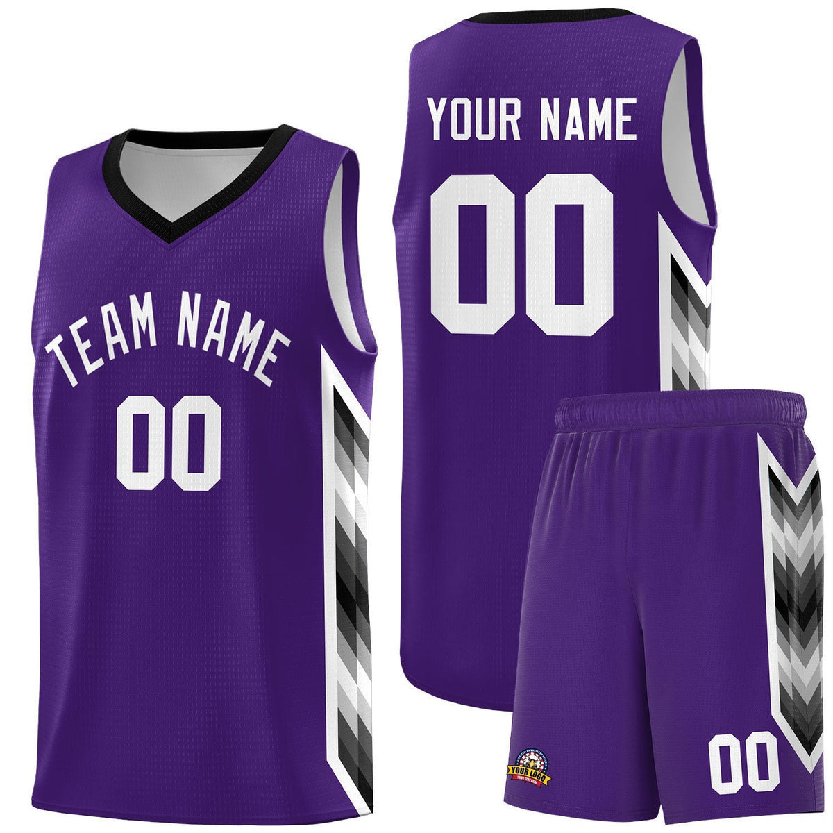Custom Purple Mosaic Gradient Fashion Sports Uniform Basketball Jersey|KXKSHOP