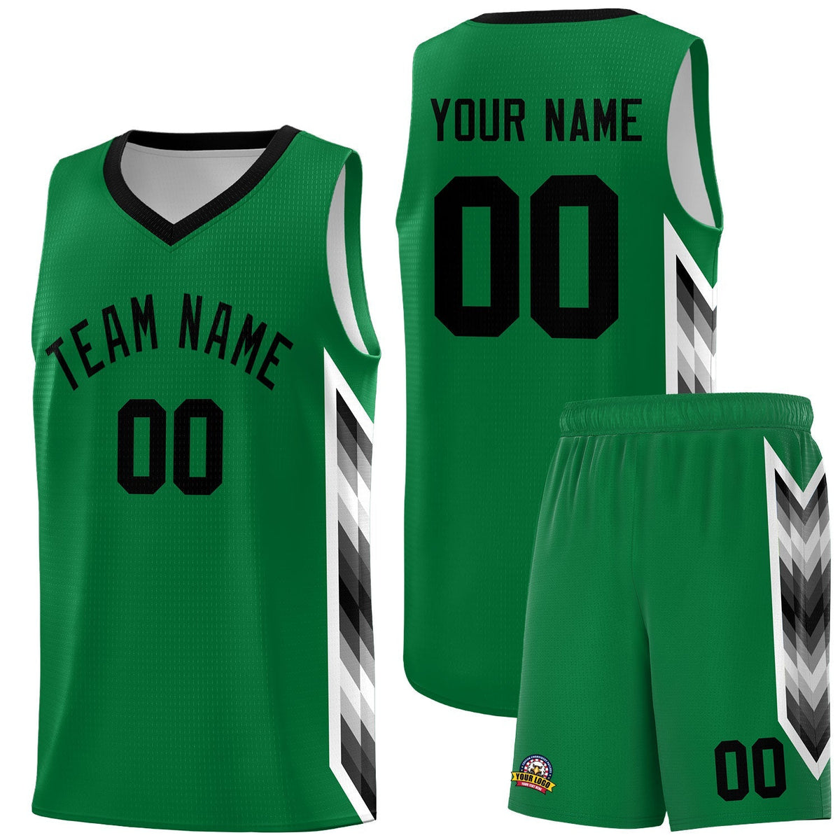 Custom Kelly Green Mosaic Gradient Fashion Sports Uniform Basketball Jersey|KXKSHOP