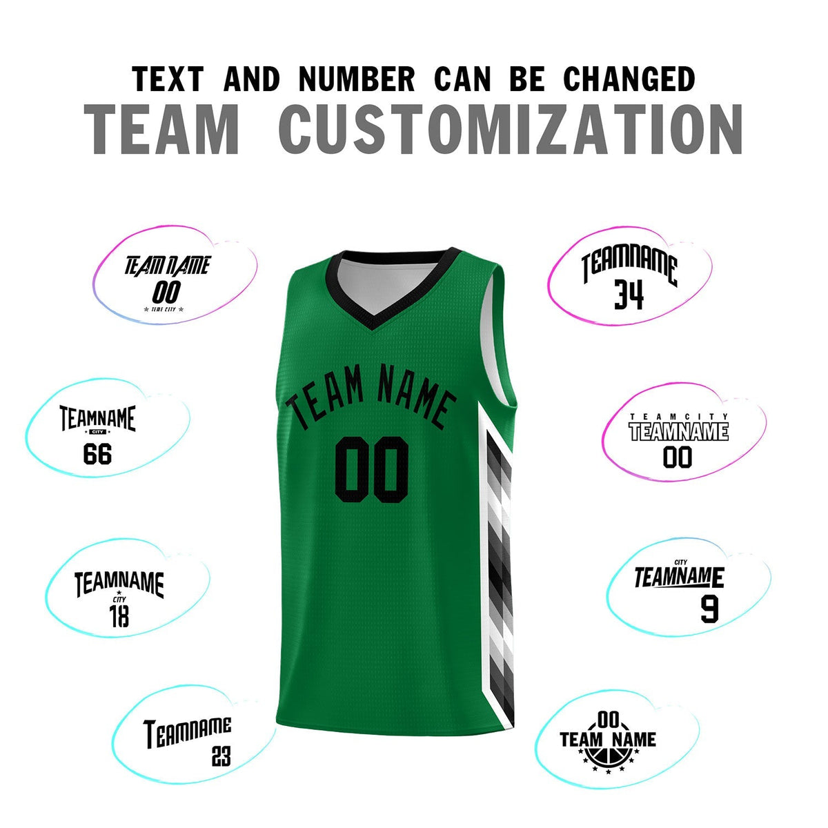 Custom Kelly Green Mosaic Gradient Fashion Sports Uniform Basketball Jersey|KXKSHOP