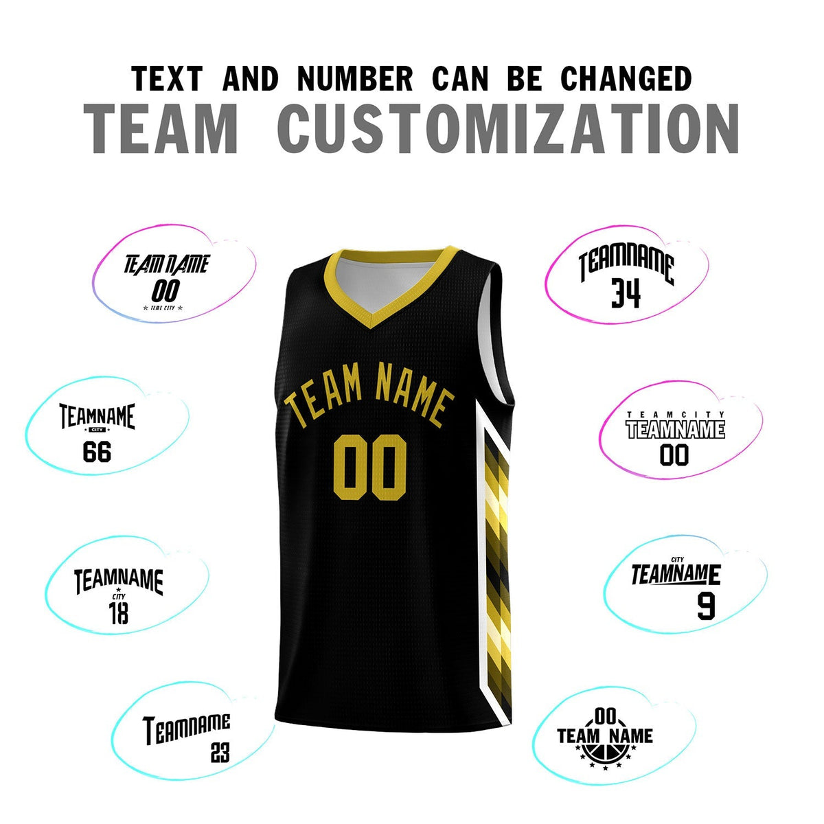 Custom Black Mosaic Gradient Fashion Sports Uniform Basketball Jersey|KXKSHOP