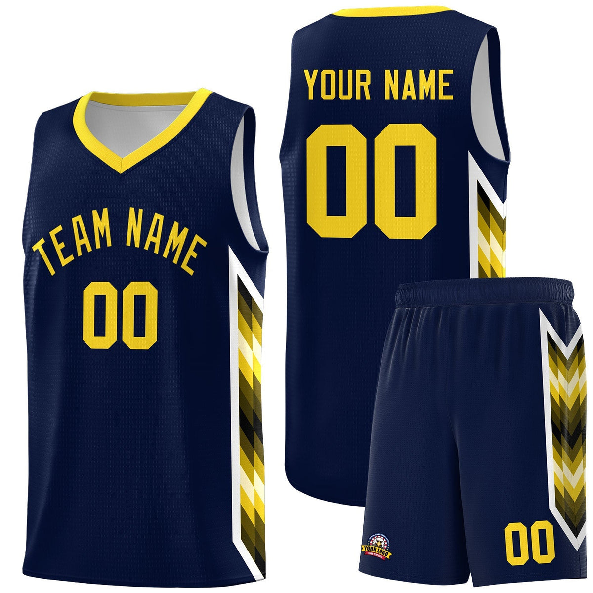 Custom Navy Mosaic Gradient Fashion Sports Uniform Basketball Jersey|KXKSHOP