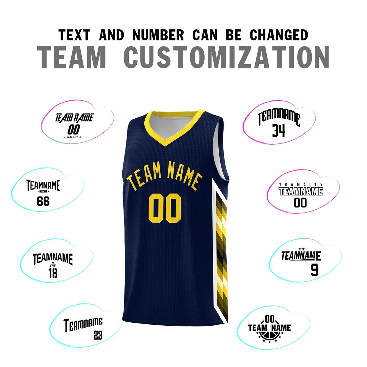 Custom Navy Mosaic Gradient Fashion Sports Uniform Basketball Jersey|KXKSHOP