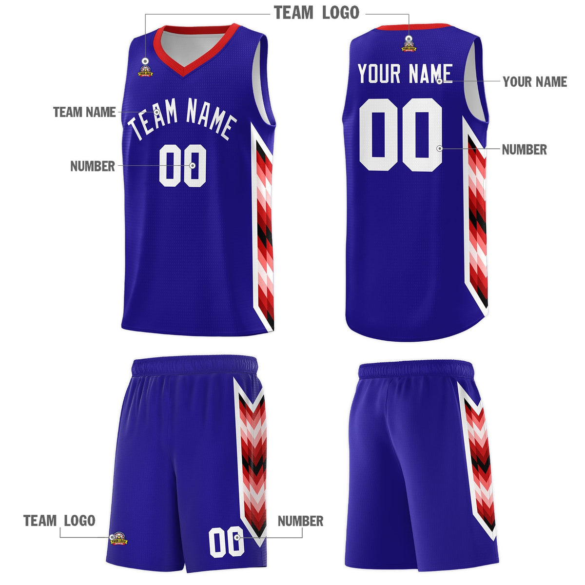Custom Royal Mosaic Gradient Fashion Sports Uniform Basketball Jersey|KXKSHOP
