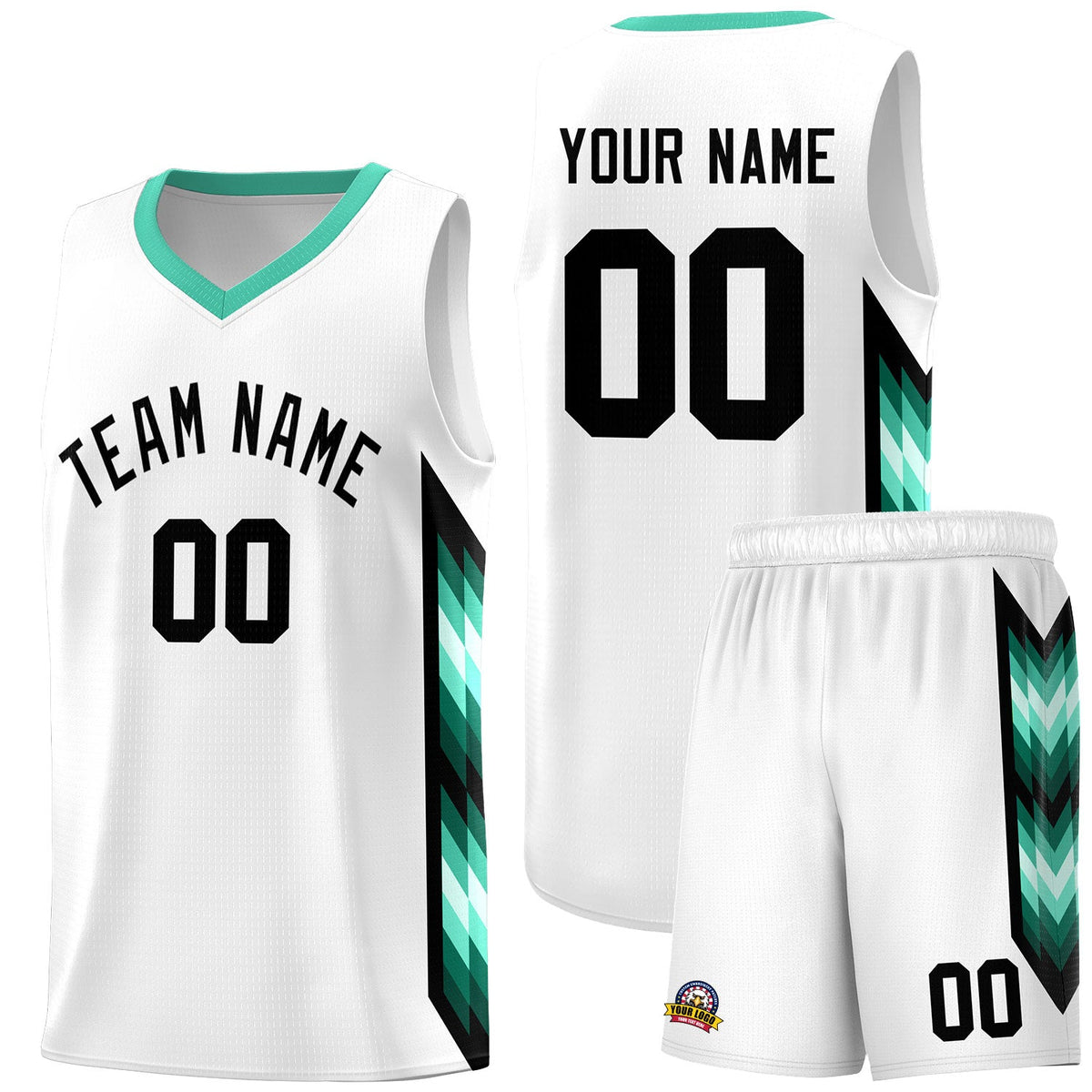 Custom White Mosaic Gradient Fashion Sports Uniform Basketball Jersey|KXKSHOP