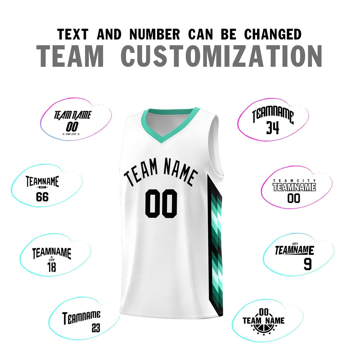 Custom White Mosaic Gradient Fashion Sports Uniform Basketball Jersey|KXKSHOP