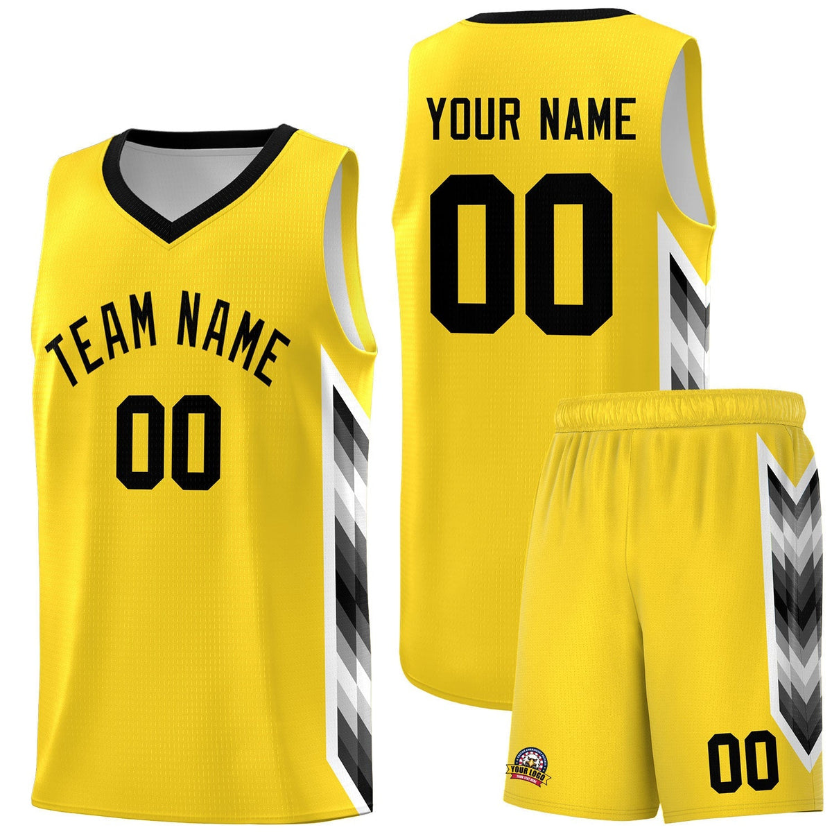 Custom Gold Mosaic Gradient Fashion Sports Uniform Basketball Jersey|KXKSHOP