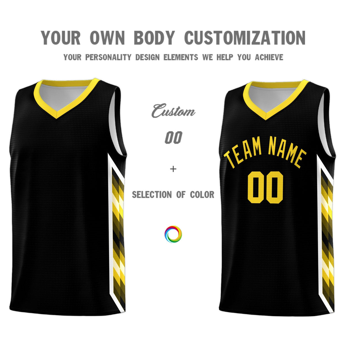 Custom Black Mosaic Gradient Fashion Sports Uniform Basketball Jersey|KXKSHOP