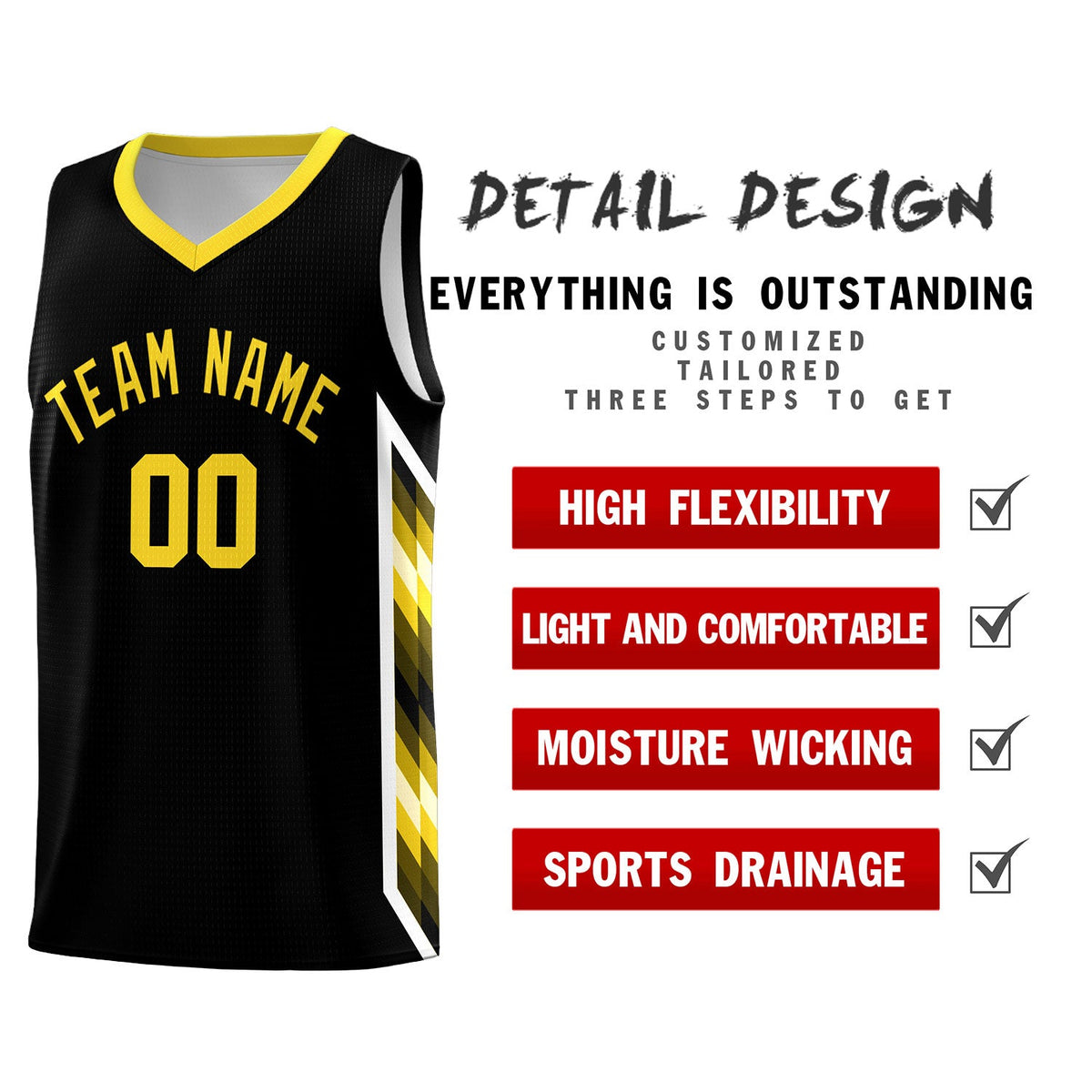 Custom Black Mosaic Gradient Fashion Sports Uniform Basketball Jersey|KXKSHOP