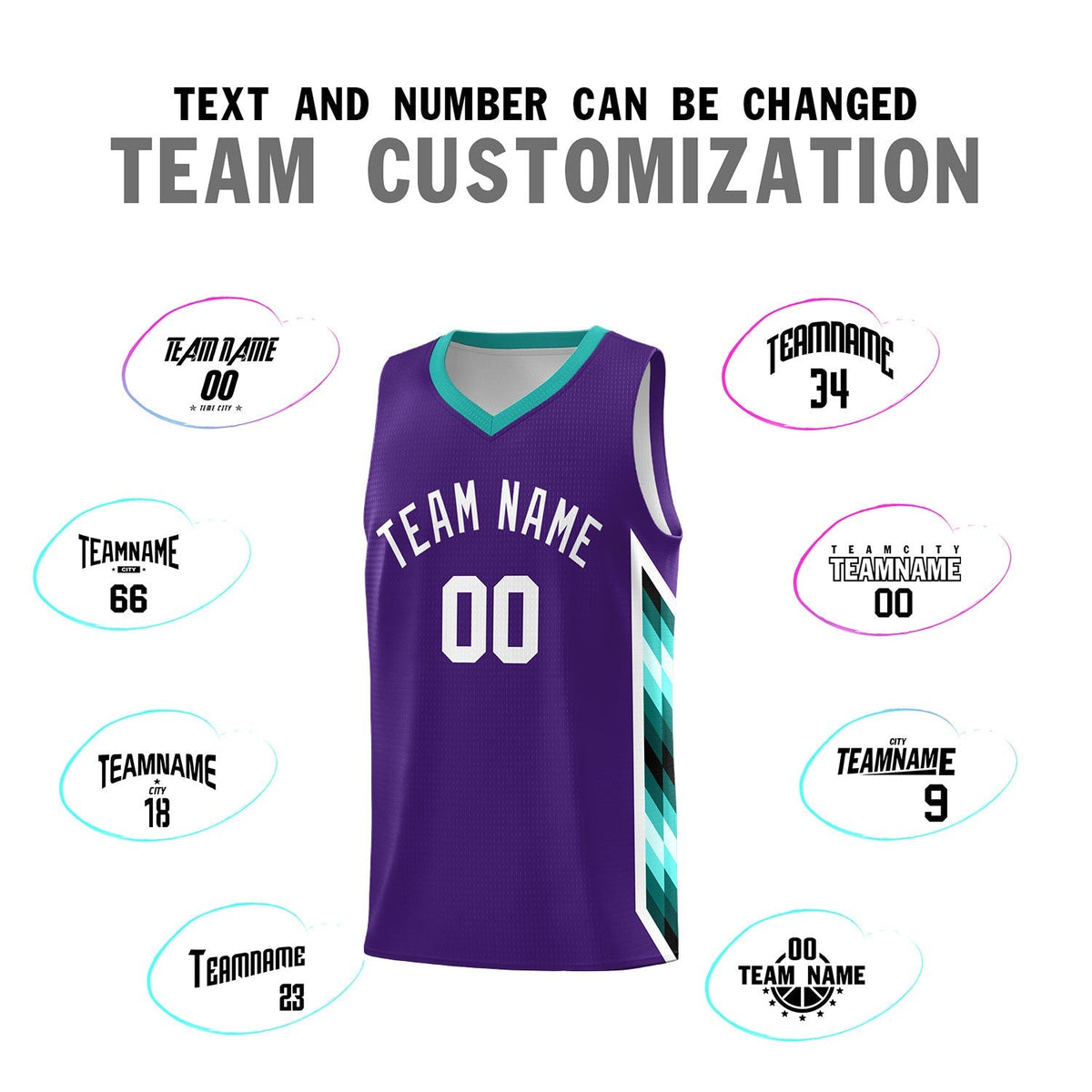 Custom Purple Mosaic Gradient Fashion Sports Uniform Basketball Jersey|KXKSHOP