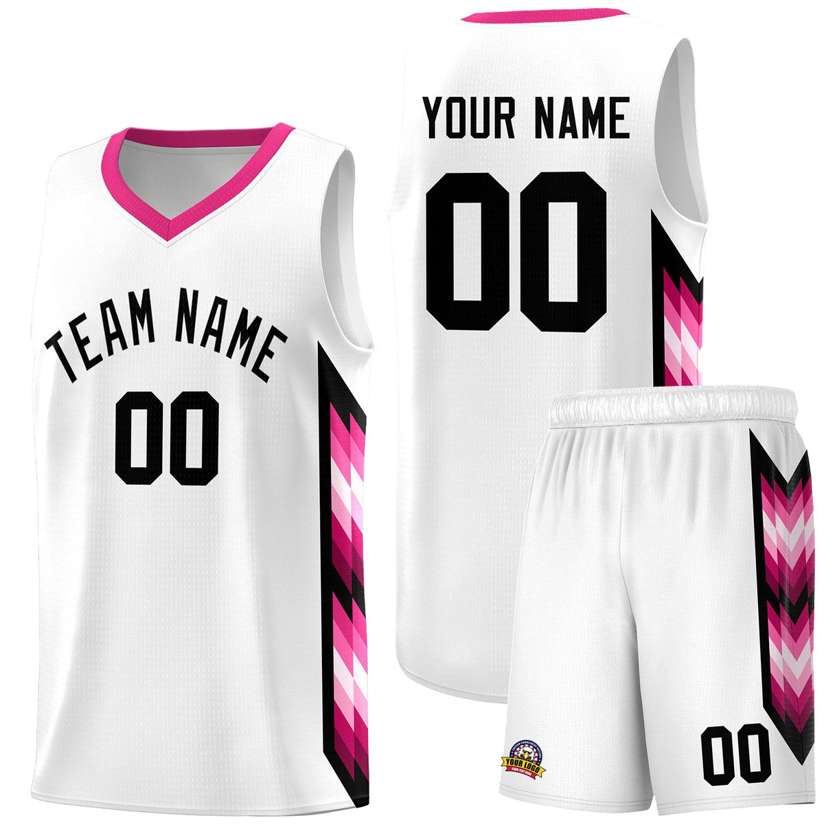 Custom White Mosaic Gradient Fashion Sports Uniform Basketball Jersey|KXKSHOP