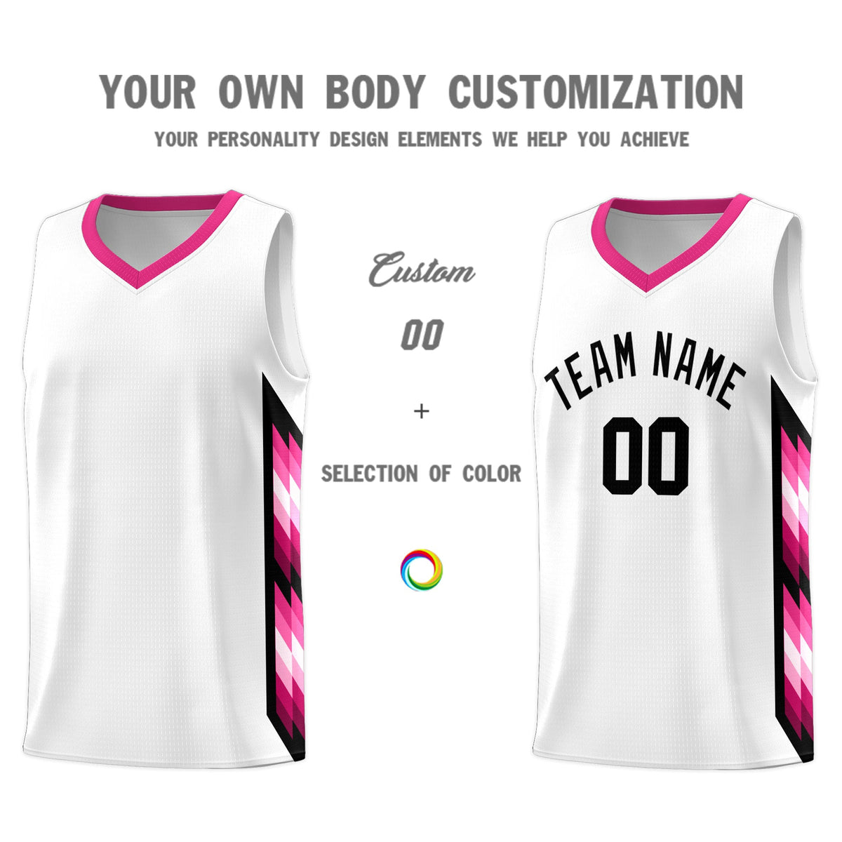 Custom White Mosaic Gradient Fashion Sports Uniform Basketball Jersey|KXKSHOP