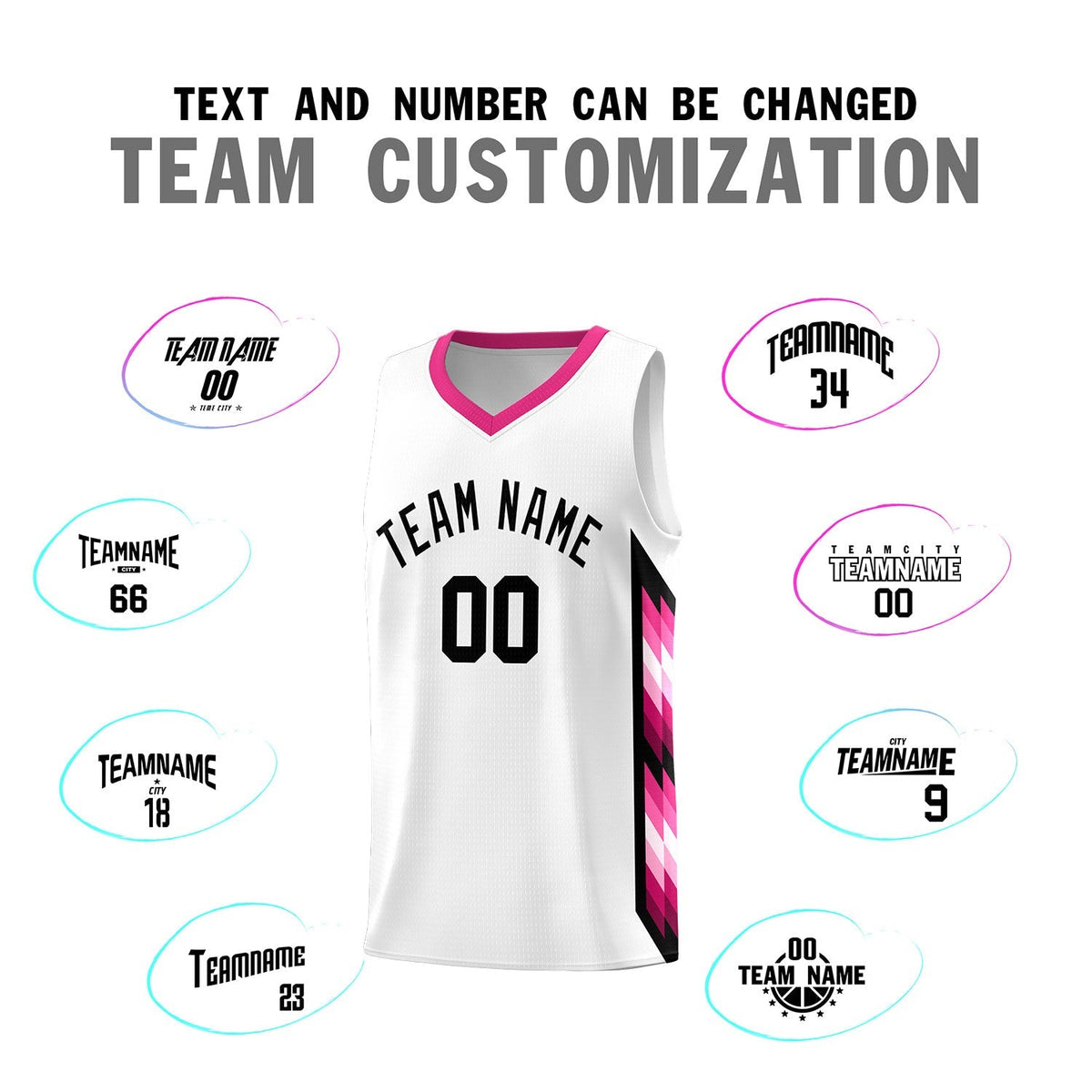 Custom White Mosaic Gradient Fashion Sports Uniform Basketball Jersey|KXKSHOP
