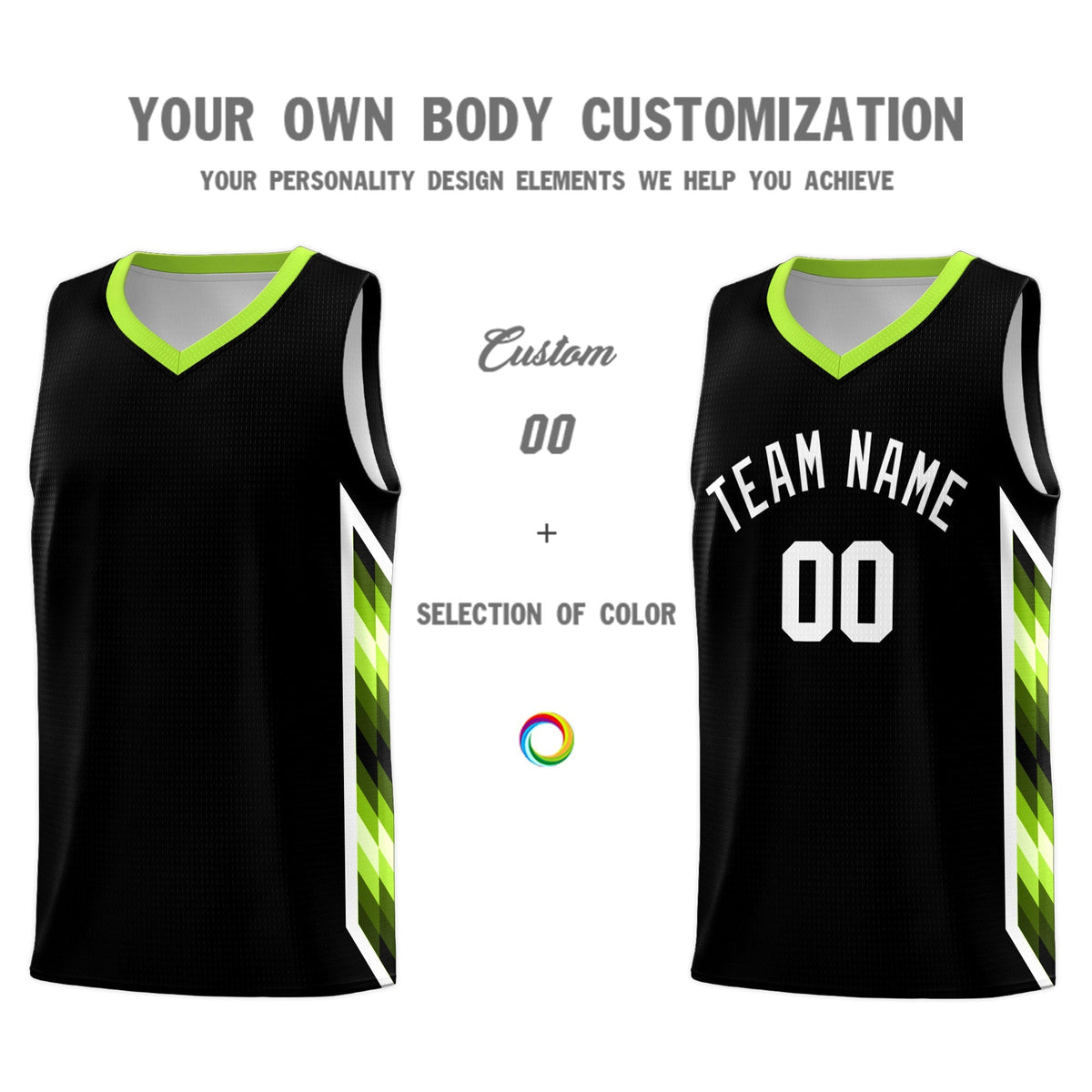 Custom Black Mosaic Gradient Fashion Sports Uniform Basketball Jersey|KXKSHOP