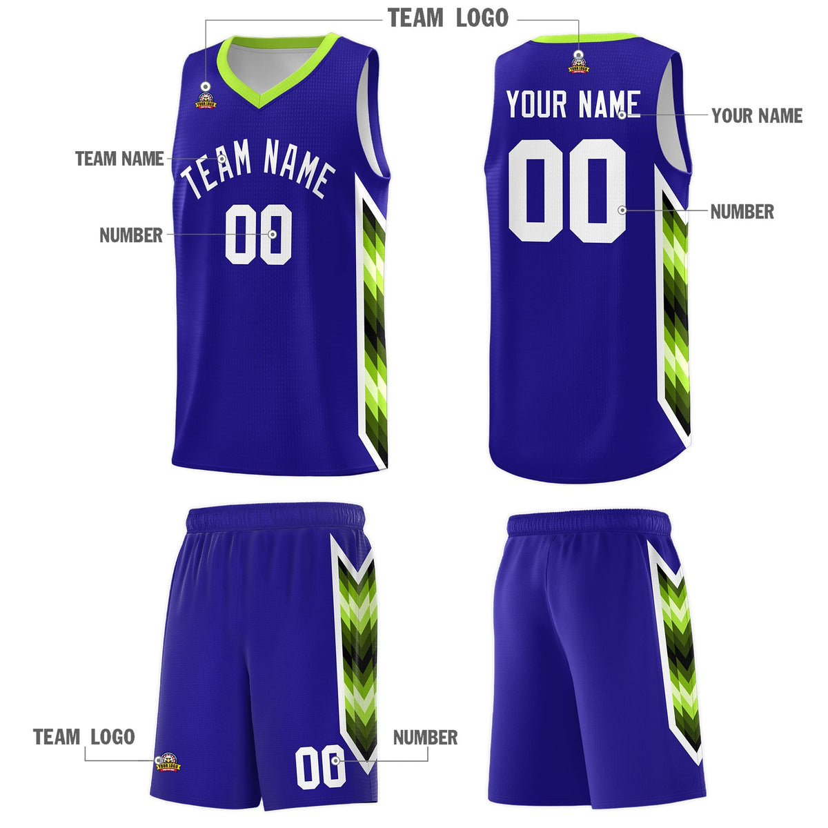 Custom Royal Mosaic Gradient Fashion Sports Uniform Basketball Jersey|KXKSHOP