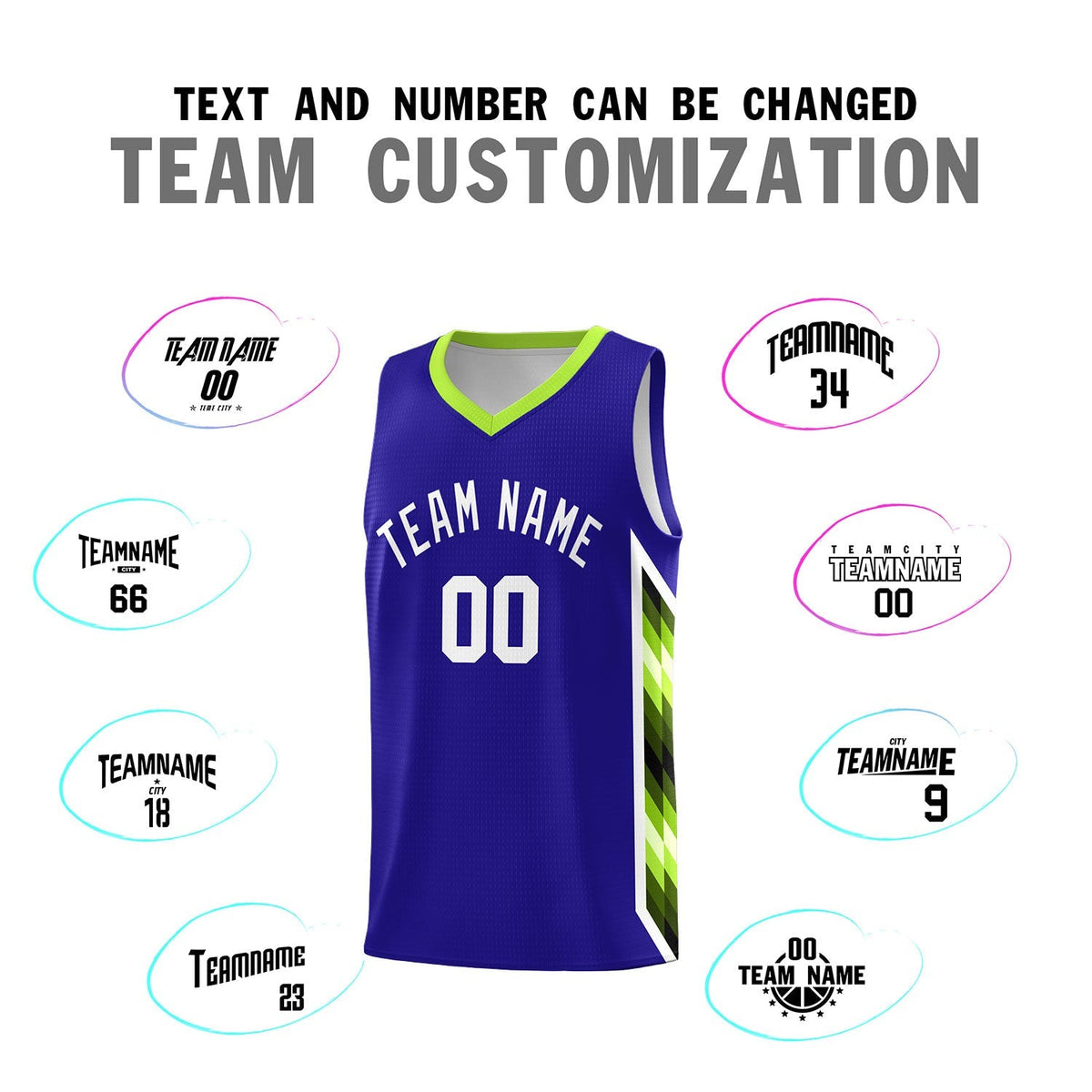 Custom Royal Mosaic Gradient Fashion Sports Uniform Basketball Jersey|KXKSHOP