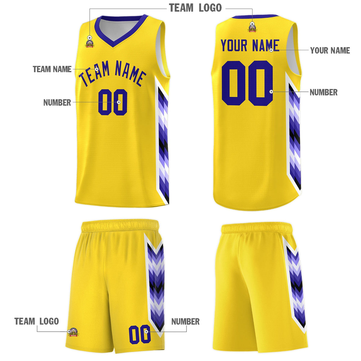 Custom Gold Mosaic Gradient Fashion Sports Uniform Basketball Jersey|KXKSHOP