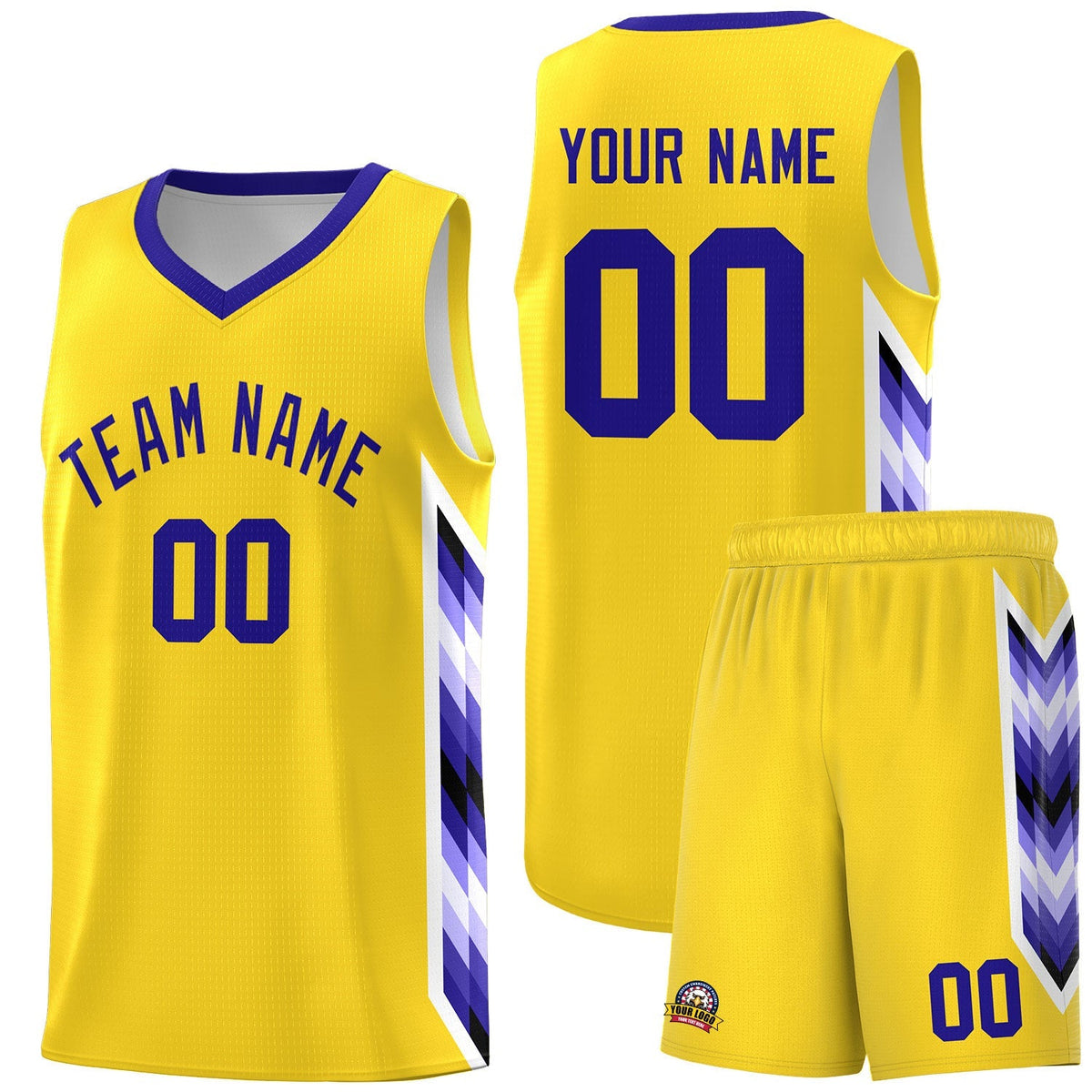 Custom Gold Mosaic Gradient Fashion Sports Uniform Basketball Jersey|KXKSHOP