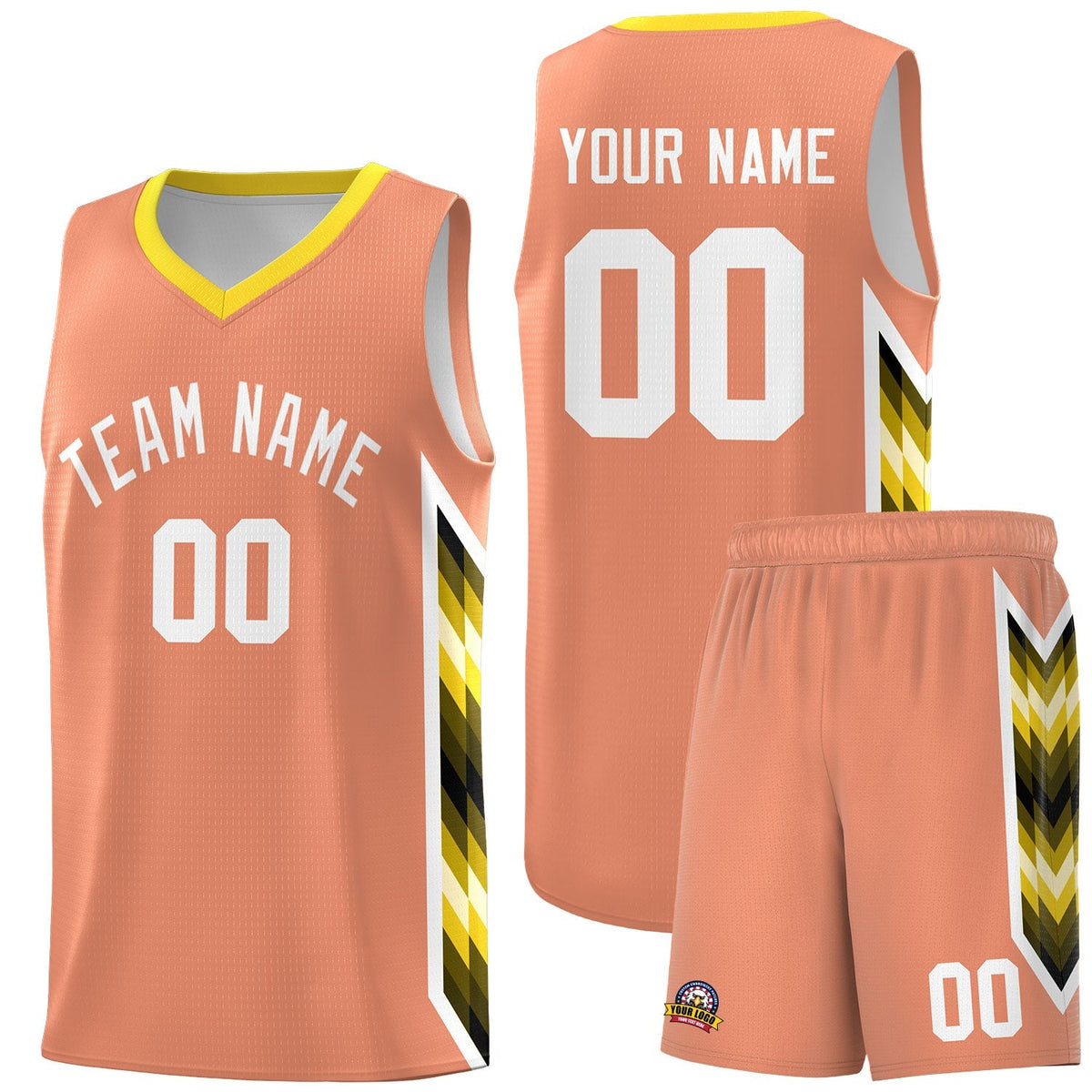 Custom Orange Mosaic Gradient Fashion Sports Uniform Basketball Jersey|KXKSHOP