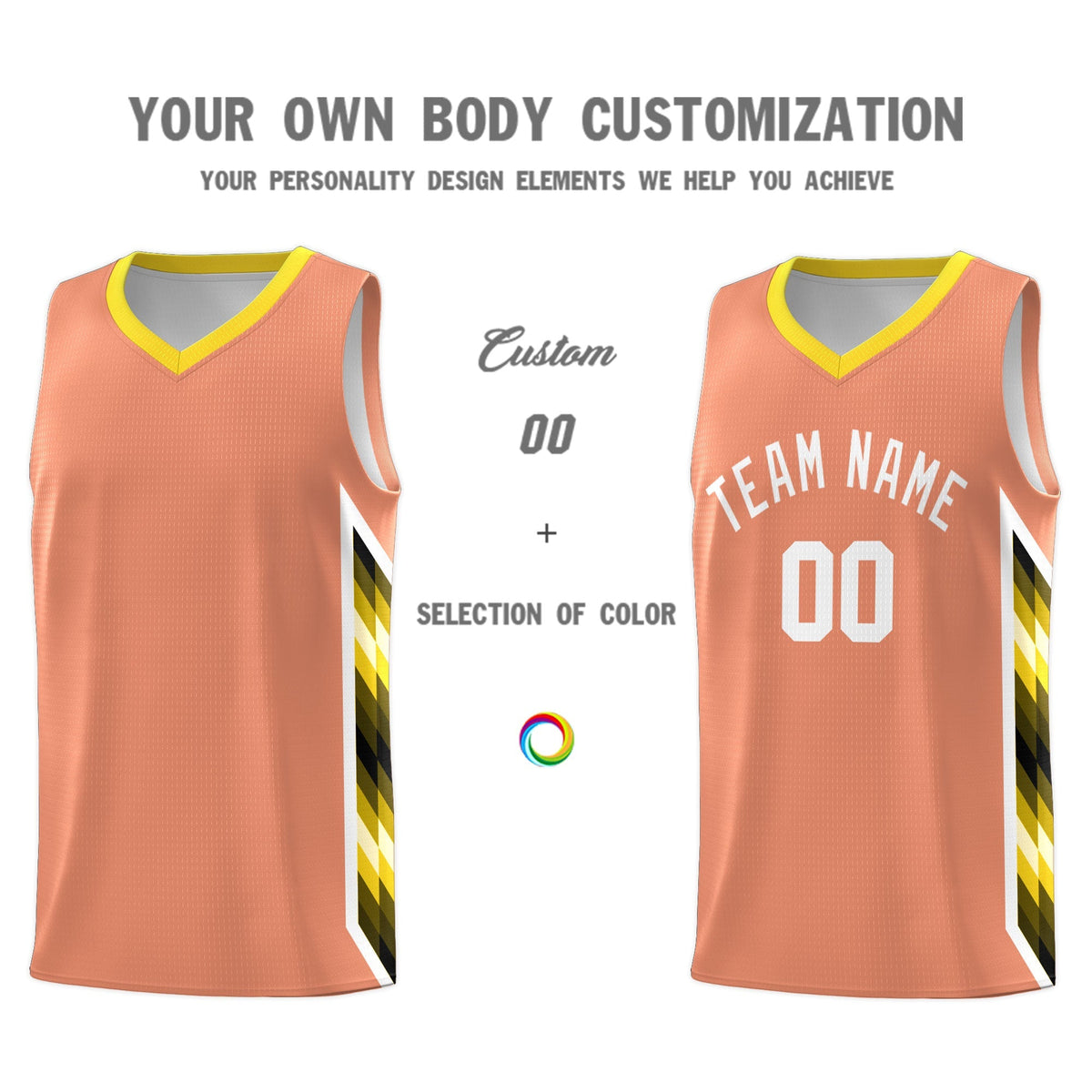 Custom Orange Mosaic Gradient Fashion Sports Uniform Basketball Jersey|KXKSHOP