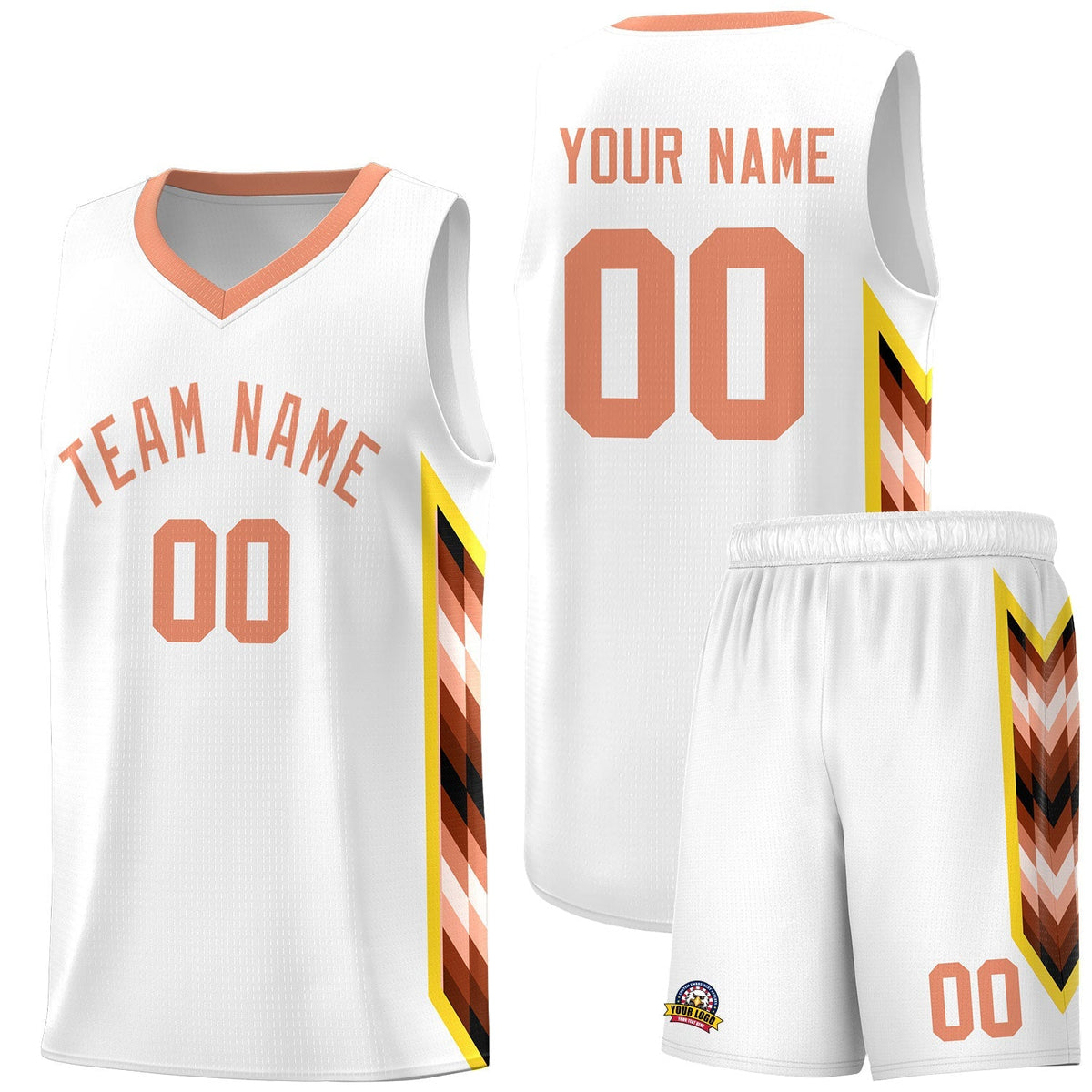 Custom White Mosaic Gradient Fashion Sports Uniform Basketball Jersey|KXKSHOP