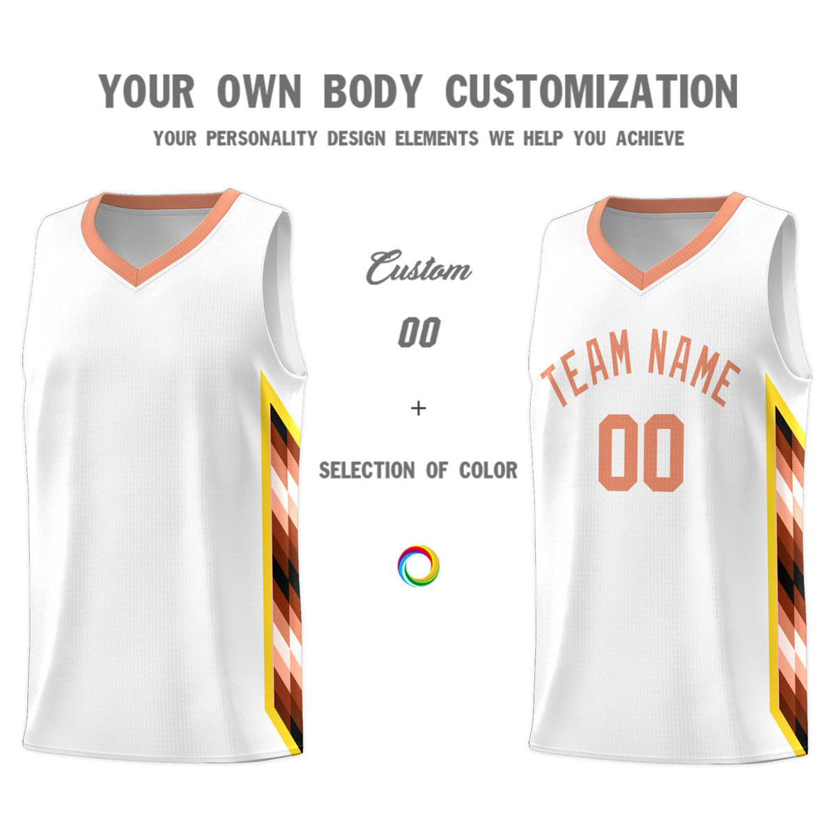 Custom White Mosaic Gradient Fashion Sports Uniform Basketball Jersey|KXKSHOP