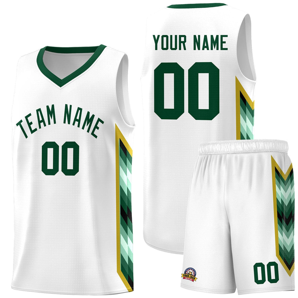 Custom White Mosaic Gradient Fashion Sports Uniform Basketball Jersey|KXKSHOP