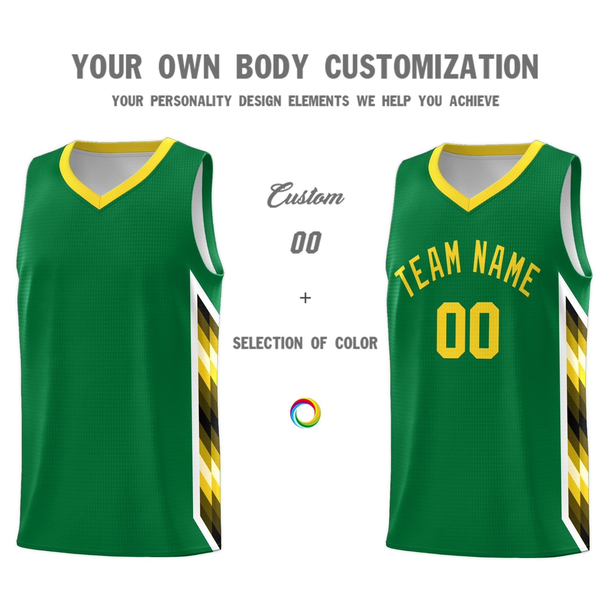 Custom Kelly Green Mosaic Gradient Fashion Sports Uniform Basketball Jersey|KXKSHOP