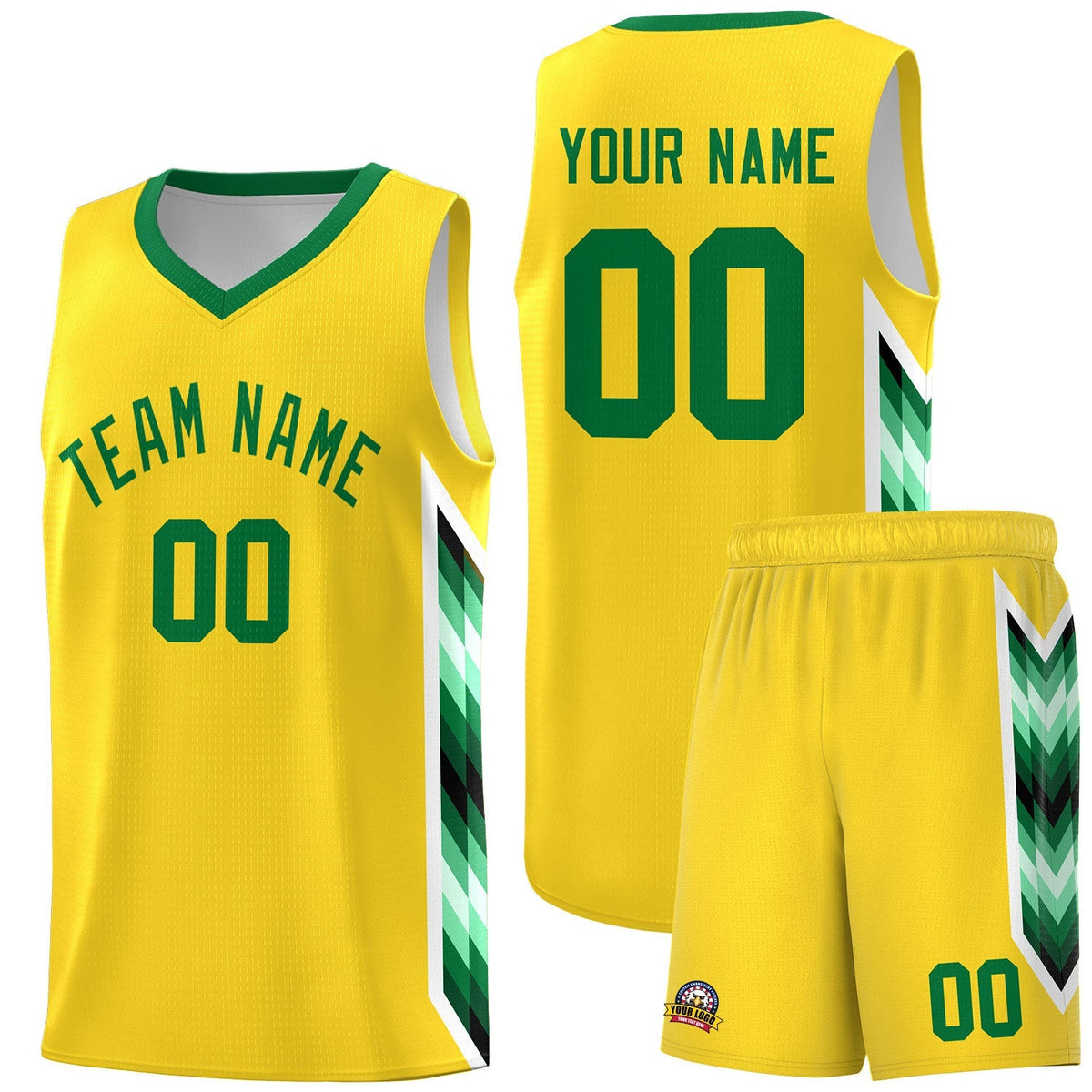 Custom Gold Mosaic Gradient Fashion Sports Uniform Basketball Jersey|KXKSHOP