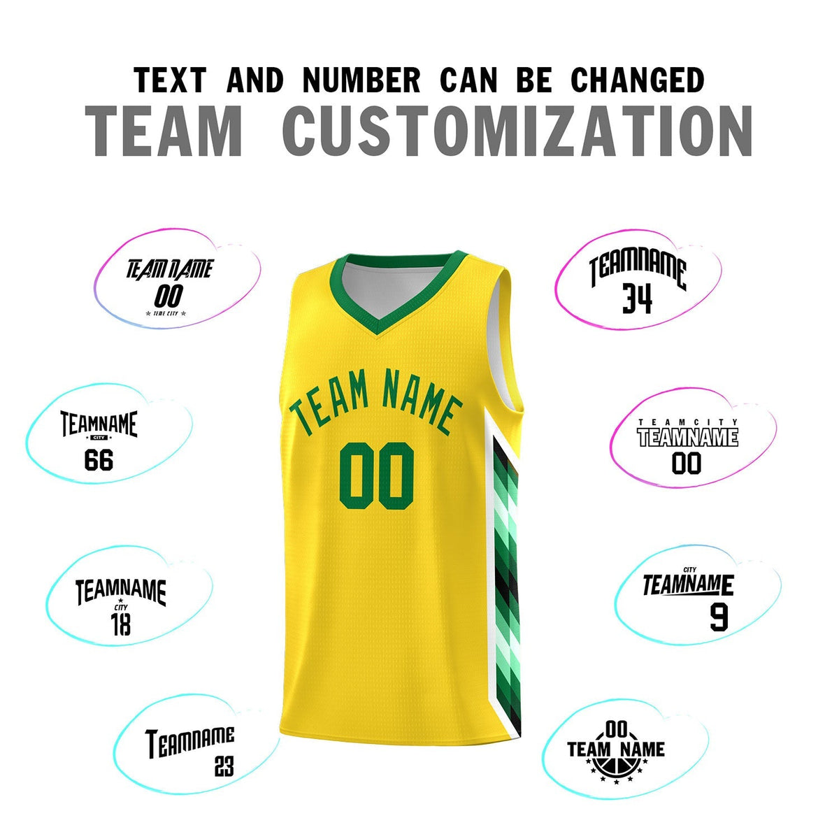 Custom Gold Mosaic Gradient Fashion Sports Uniform Basketball Jersey|KXKSHOP