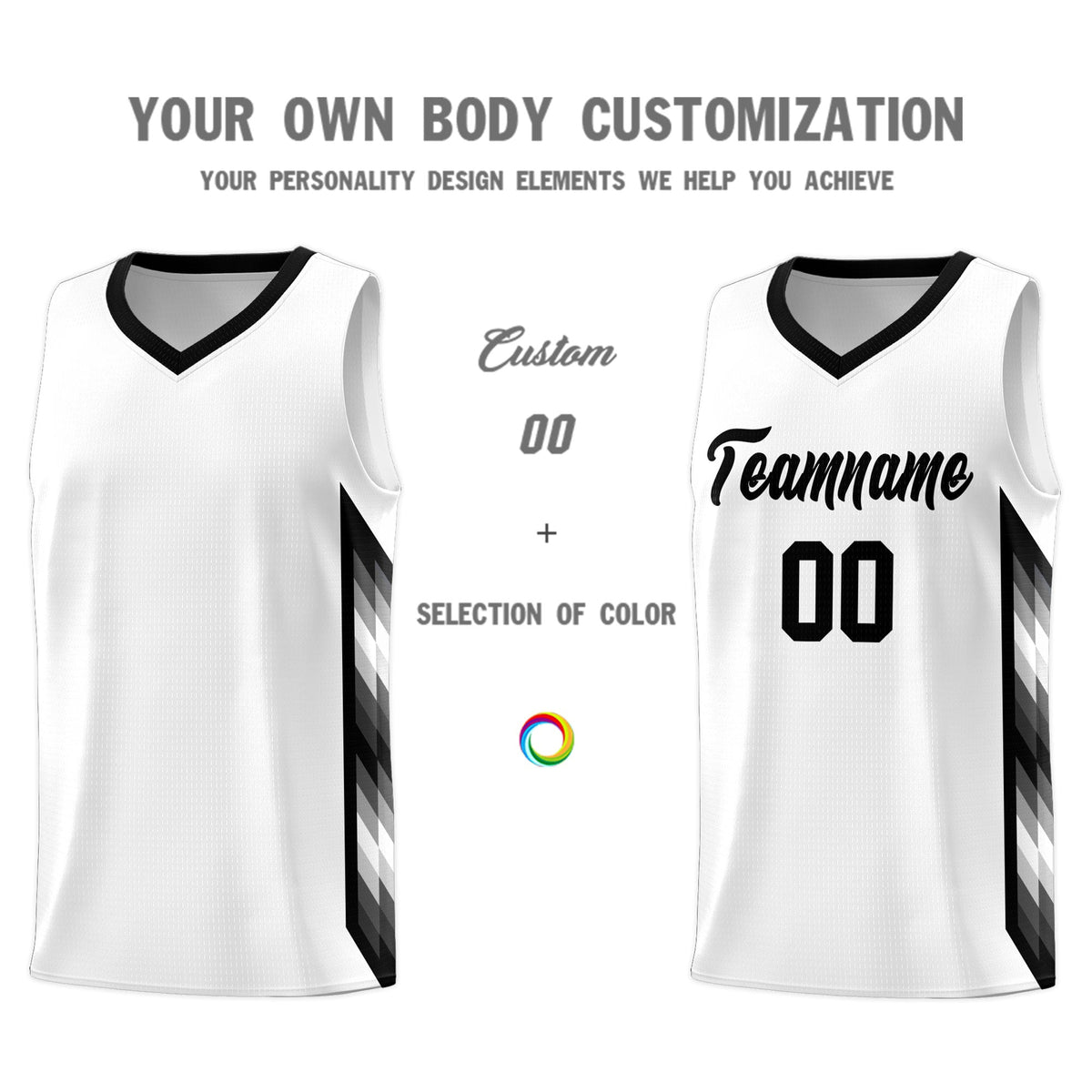Custom White Mosaic Gradient Fashion Sports Uniform Basketball Jersey|KXKSHOP