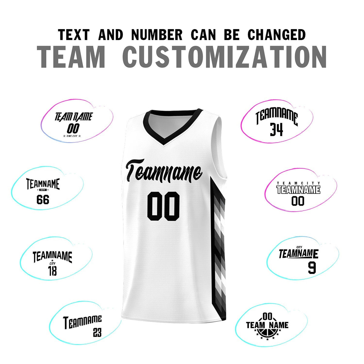 Custom White Mosaic Gradient Fashion Sports Uniform Basketball Jersey|KXKSHOP