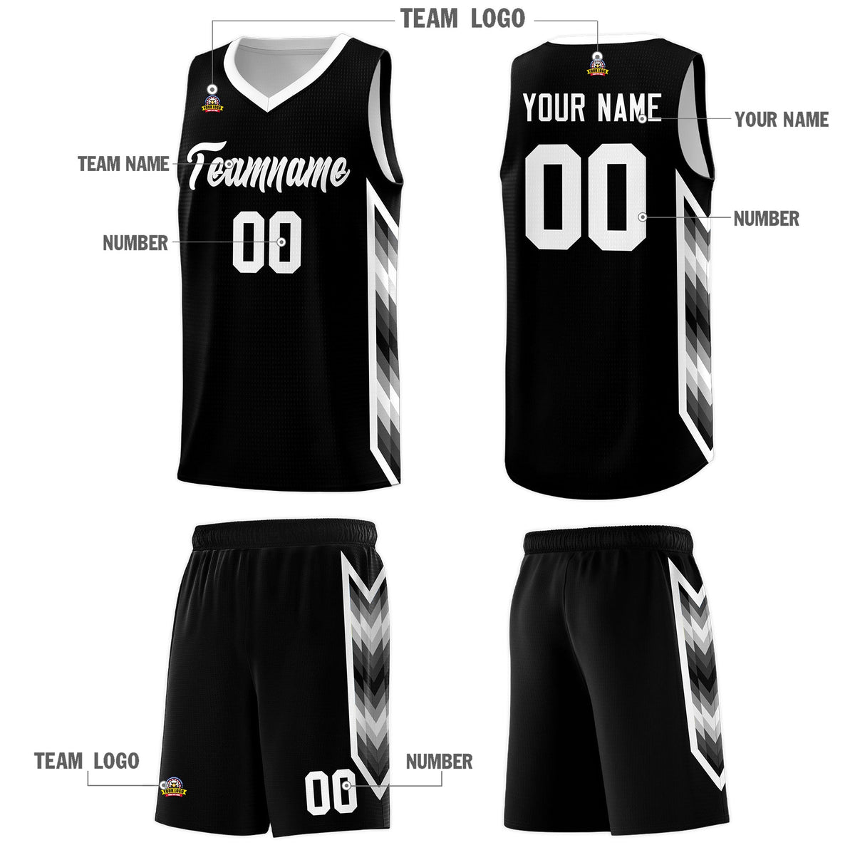 Custom Black Mosaic Gradient Fashion Sports Uniform Basketball Jersey|KXKSHOP