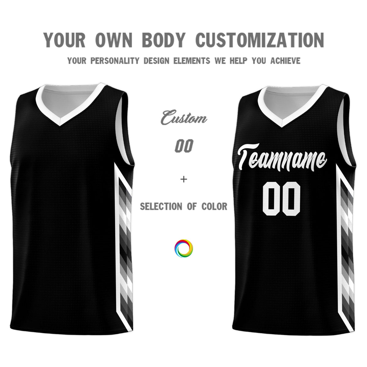Custom Black Mosaic Gradient Fashion Sports Uniform Basketball Jersey|KXKSHOP