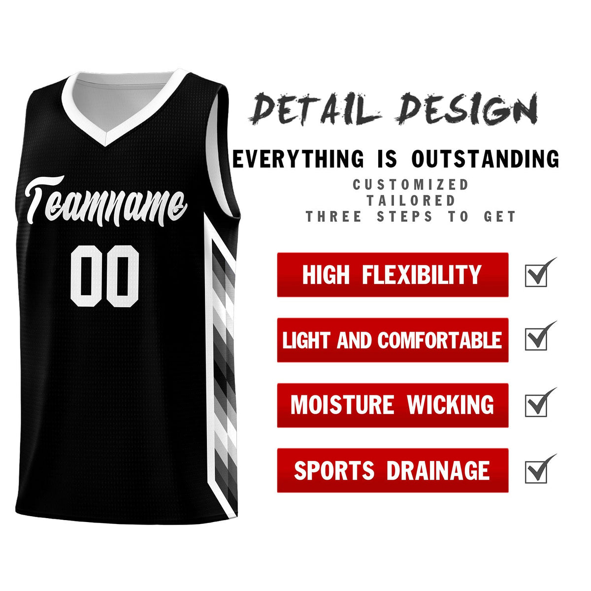 Custom Black Mosaic Gradient Fashion Sports Uniform Basketball Jersey|KXKSHOP