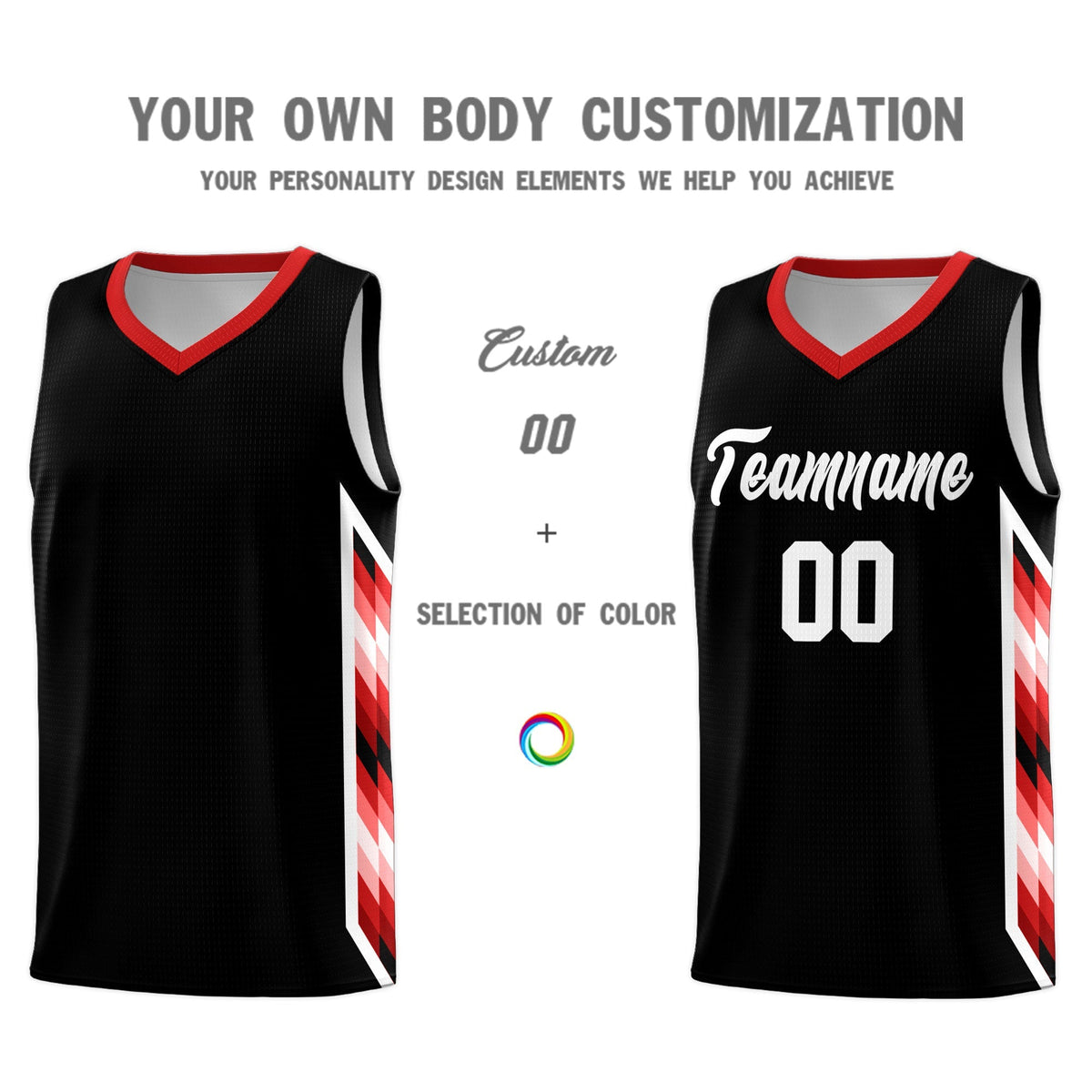Custom Black Mosaic Gradient Fashion Sports Uniform Basketball Jersey|KXKSHOP