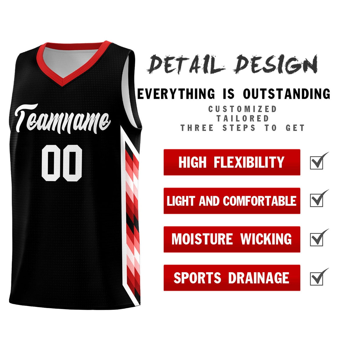 Custom Black Mosaic Gradient Fashion Sports Uniform Basketball Jersey|KXKSHOP