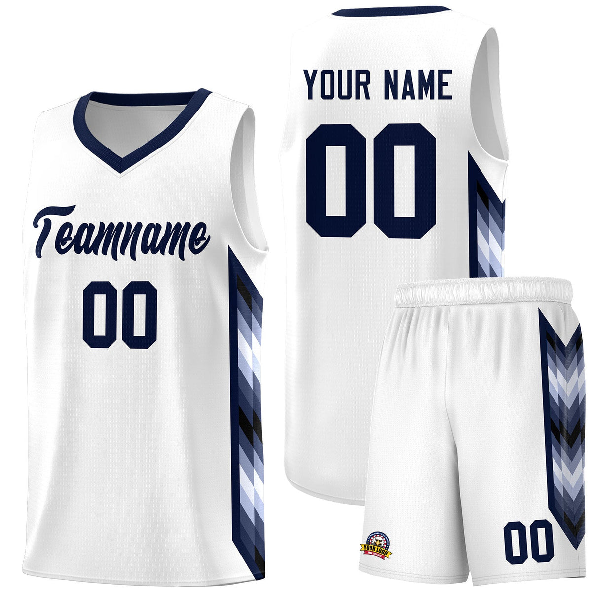 Custom White Mosaic Gradient Fashion Sports Uniform Basketball Jersey|KXKSHOP