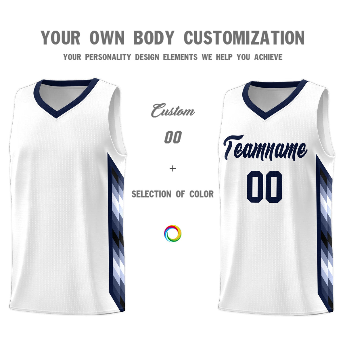 Custom White Mosaic Gradient Fashion Sports Uniform Basketball Jersey|KXKSHOP