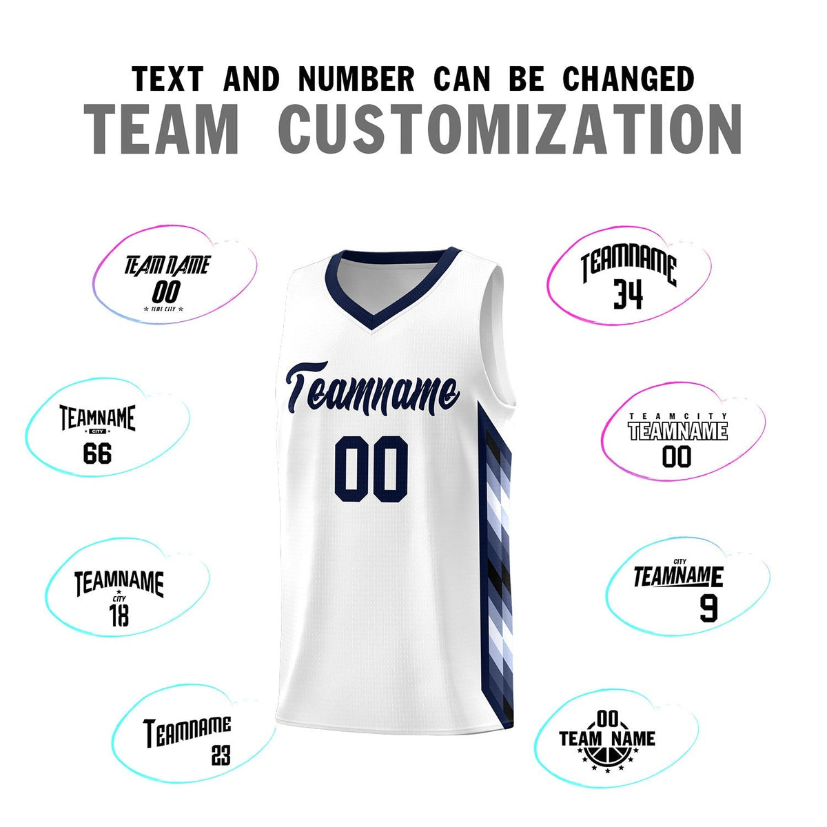 Custom White Mosaic Gradient Fashion Sports Uniform Basketball Jersey|KXKSHOP