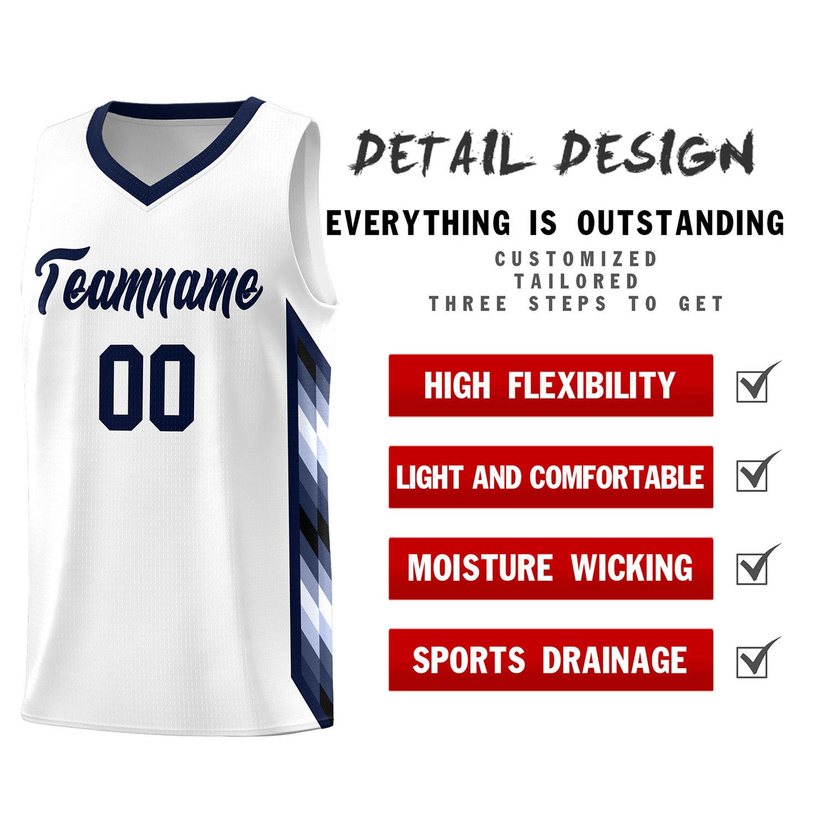 Custom White Mosaic Gradient Fashion Sports Uniform Basketball Jersey|KXKSHOP