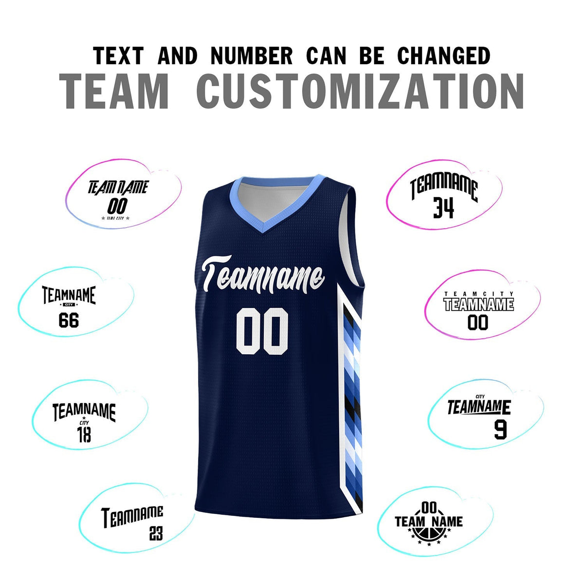 Custom Navy Mosaic Gradient Fashion Sports Uniform Basketball Jersey|KXKSHOP
